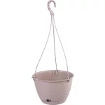Virágcserép RATOLLA Round W 240, függő, mokka, alátéttel, akasztóval
