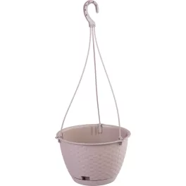   Virágcserép RATOLLA Round W 240, függő, mokka, alátéttel, akasztóval