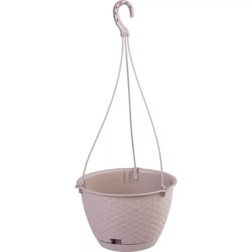 Virágcserép RATOLLA Round W 240, függő, mokka, alátéttel, akasztóval