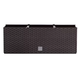   Rattan virágláda, Prosperplast Ratolla Case 500, barna, 49,2 x 17,2 cm, magasság: 17,4 cm, CWS öntözőrendszerrel, 12 l, rattan hatású