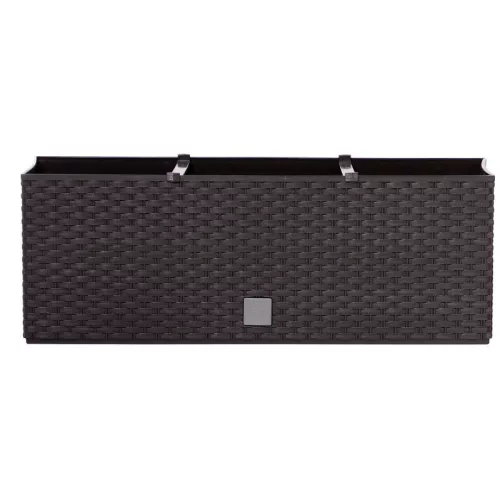 Rattan virágláda, Prosperplast Ratolla Case 500, barna, 49,2 x 17,2 cm, magasság: 17,4 cm, CWS öntözőrendszerrel, 12 l, rattan hatású