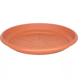   Alátét ICS ERICA, virágcseréphez, kerek, terrakotta színű, műanyag, 43 cm