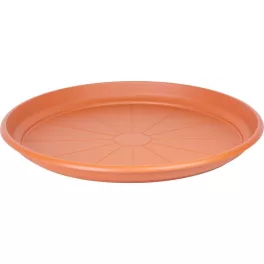   Virágcserép alátét, Ics Erica, terrakotta, átmérő: 80 cm, 7,3 cm magas perem, műanyag, kerek
