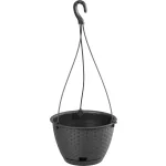 Virágcserép RATOLLA Round W 240, függő, antracit, alátéttel, akasztóval