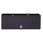 Rattan virágláda, Prosperplast Ratolla Case 500, antracit, 49,2 x 17,2 cm, magasság: 17,4 cm, CWS öntözőrendszerrel, 12 l, rattan hatású