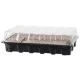 Melegágy, Strend Pro Garden, fekete, 37 x 23 x 6 cm, átlátszó fedél, 30 db-os készlet, palántaneveléshez, mini