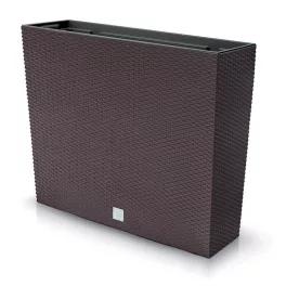   Rattan virágcserép, Prosperplast Rato Case, barna, 58 x 18 cm, magasság: 49,8 cm, betéttel, 12 / 44 l, rattan hatású, négyzetes