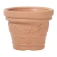 Műanyag virágcserép, Prosperplast Decora, terrakotta, átmérő: 30 cm, magasság: 23,5 cm, virág minta, 8 l, kerek