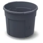 Műanyag burgonyatermesztő cserép, Prosperplast, antracit, átmérő: 39,2 cm, magasság: 31,6 cm, 28 l, ablakos betéttel, betakarító nyílásokkal, 2 részes, kerek