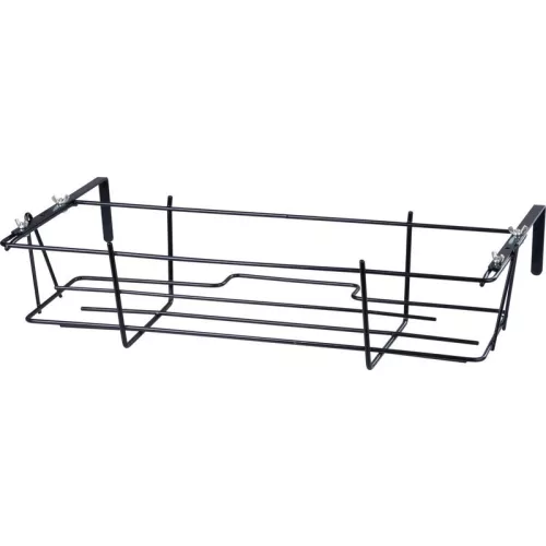 Virágtartó konzol, Strend Pro Garden Bumeta, fekete, 40 x 20 cm, magasság: 16 cm, extra erős, acél, kampós rögzítés, akasztható, téglalap alakú