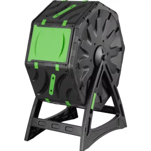 Komposztáló, Strend Pro Garden, fekete, 70 l, 55,5 x 36 x 72 cm, forgatható, időjárásálló, szellőzőnyílásokkal, könnyű, egyszerű összeszerelés