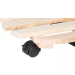 Virágcserép alátét, Strend Pro Garden, átmérő: 30 cm, magasság: 7 cm, fa, 4 db forgó kerék, kerek