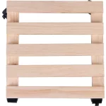 Virágcserép alátét, Strend Pro Garden, 30 x 30 cm, magasság: 7 cm, fa, 4 db forgó kerék, négyzetes