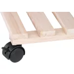 Virágcserép alátét, Strend Pro Garden, 30 x 30 cm, magasság: 7 cm, fa, 4 db forgó kerék, négyzetes