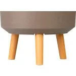 Műanyag virágcserép, Strend Pro Garden, kávépor, átmérő: 30 cm, magasság: 37 cm, fa lábakkal, 15,5 l, kerek