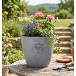 Műanyag virágcserép, Strend Pro Garden, szürke, átmérő: 28,5 cm, magasság: 26 cm, 10,5 l, kerek