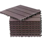 Kerti járólap készlet, Strend Pro Garden, barna, 31 x 31 x 2 cm, WPC hatású, csúszásmentes, polipropilén (PP) műanyag, 9 db/csomag