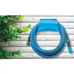 Kerti locsolótömlő, Aquacraft 870102, kék/szürke, 1/2", 20 m, 35 bar, 2 funkciós fúvókával, fali tartóval, PVC belső cső, textilborítás