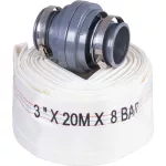 Nyomótömlő, Strend Pro Garden, fehér, B típus, 3", 20 m, bajonett csatlakozókkal, szivattyúkhoz, poliészter + gumírozott PVC belső, 0–80 °C-ig hőálló, maximum 8 bar