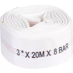 Nyomótömlő, Strend Pro Garden, fehér, B típus, 3", 20 m, vég nélkül, szivattyúkhoz, poliészter + gumírozott PVC belső, 0–80°C-ig hőálló, maximum 8 bar