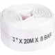 Nyomótömlő, Strend Pro Garden, fehér, B típus, 3", 20 m, vég nélkül, szivattyúkhoz, poliészter + gumírozott PVC belső, 0–80°C-ig hőálló, maximum 8 bar