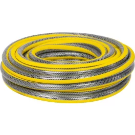   Kerti locsolótömlő, Strend Pro Garden Anti-torsion Plus, sárga/szürke, 1/2", 15 m, 30 bar, többrétegű PVC, UV-álló, csavarodásmentes