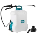 Akkumulátoros permetező, Evika DJ160, 16 liter, fehér, vízálló kapcsolós, teleszkópos fém szórókarral, háti hevederes