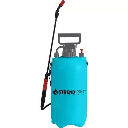 Vállra akasztható permetező, Strend Pro Kingjet Q, 8 liter, sárga, állítható fúvókával, folyadékszivárgás elleni védelemmel, kényelmes vállpánttal