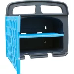 Fali tömlődob, Aquacraft 990272 Deluxe, kék/fekete, tömlő nélkül, maximum 30 m 1/2″ tömlőhöz, szekrénnyel, tartozéktárolóval, falra szerelhető