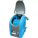Kerti tömlődob, Aquacraft 990081 Deluxe Compact, kék, tömlővel, 1/2", 30 m, szórópisztollyal, csatlakozókkal, kézi hajtókar, teleszkópos fogantyú, kerekes