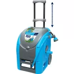 Kerti tömlődob, Aquacraft 990081 Deluxe Compact, kék, tömlővel, 1/2", 30 m, szórópisztollyal, csatlakozókkal, kézi hajtókar, teleszkópos fogantyú, kerekes