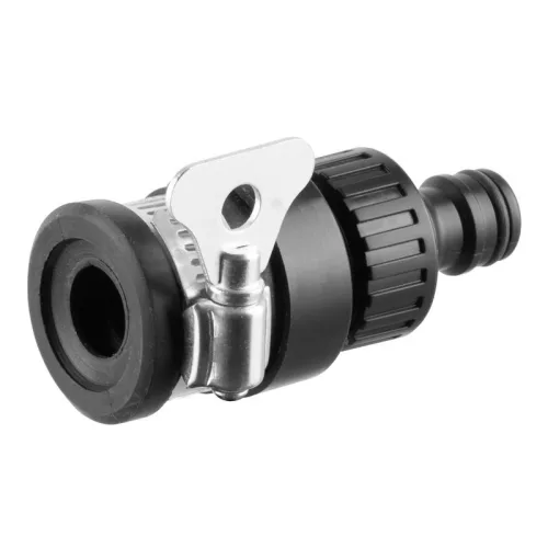Adapter DY8012, 1/2", Snap-In, kerti tömlőhöz, fém bilinccsel