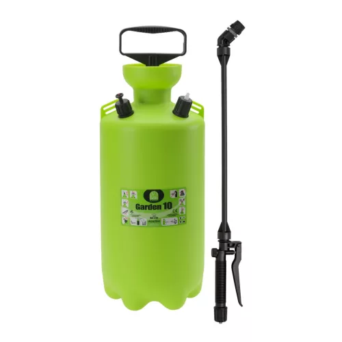 Vállra akasztható permetező, Dimartino Garden 10, 10,75 liter, zöld, biztonsági szelepes, nyomásjelzős, hő- és fagyálló tömlővel