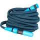 Kerti locsolótömlő, Aquacraft 870020, kék, 1/2", 10–20 m, 6 bar, flexibilis, nyújtható, 7 funkciós szórópisztollyal, csatlakozókkal, PVC belső cső, textilborítás