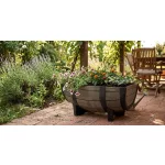 Műanyag virágláda, Strend Pro Garden Woodeff, barna, 41 x 29 cm, magasság: 19 cm, hordó formájú, 11 l, fahatású
