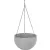 Függő virágcserép, Strend Pro Garden Modern, sötétszürke, átmérő: 26 cm, magasság: 16 cm, lánccal és akasztóval, rattan hatású, kerek