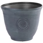 Műanyag virágcserép, Strend Pro Garden, zöld, átmérő: 30 cm, magasság: 25 cm, 10 l, fémhatású, kerek