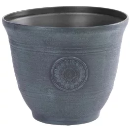   Műanyag virágcserép, Strend Pro Garden, zöld, átmérő: 30 cm, magasság: 25 cm, 10 l, fémhatású, kerek