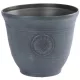 Műanyag virágcserép, Strend Pro Garden, zöld, átmérő: 30 cm, magasság: 25 cm, 10 l, fémhatású, kerek