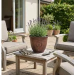 Műanyag virágcserép, Strend Pro Garden, réz, átmérő: 30 cm, magasság: 25 cm, 10 l, fémhatású, kerek