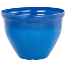   Műanyag virágcserép, Strend Pro Garden, kék, átmérő: 38 cm, magasság: 28,5 cm, 15 l, mázas hatású, kerek