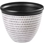 Műanyag virágcserép, Strend Pro Garden Marble, barna, átmérő: 37 cm, magasság: 30 cm, márványhatású, 19,5 l, kerek