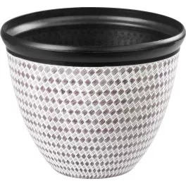   Műanyag virágcserép, Strend Pro Garden Marble, barna, átmérő: 37 cm, magasság: 30 cm, márványhatású, 19,5 l, kerek