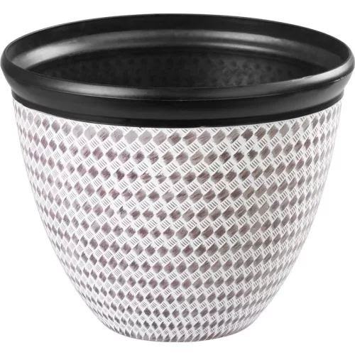 Műanyag virágcserép, Strend Pro Garden Marble, barna, átmérő: 37 cm, magasság: 30 cm, márványhatású, 19,5 l, kerek