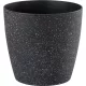 Műanyag virágcserép, Strend Pro Garden Stone, fekete, átmérő: 28 cm, magasság: 26 cm, pöttyökkel, betéttel, 11 l, kőhatású, kerek