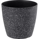 Virágcserép Strend Pro Stone, 23x20,5 cm, fekete, kő hatású