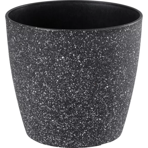 Virágcserép Strend Pro Stone, 23x20,5 cm, fekete, kő hatású