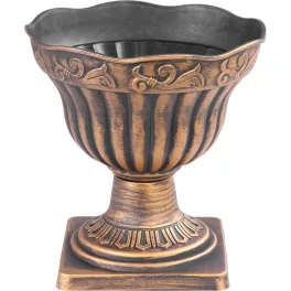   Virágcserép Strend Pro Antik, talppal, 30x30 cm, arany, fémes hatású