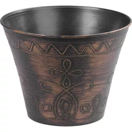   Virágcserép Strend Pro Flower, 24,5x19,3 cm, arany, fémes hatású