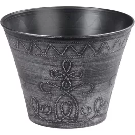   Virágcserép Strend Pro Flower, 24,5x19,3 cm, ezüst, fémes hatású